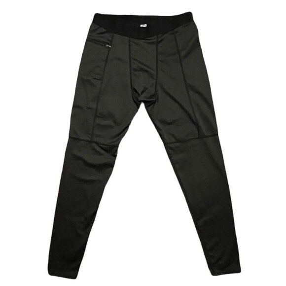 NIKSA Mens Compression Pants‎ Workout Base Layer Large Black Cool Dry  NWT - Picture 1 of 16